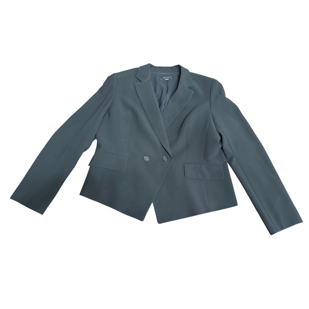 Womens Ann Taylor Black Double Breasted Blazer Size 16